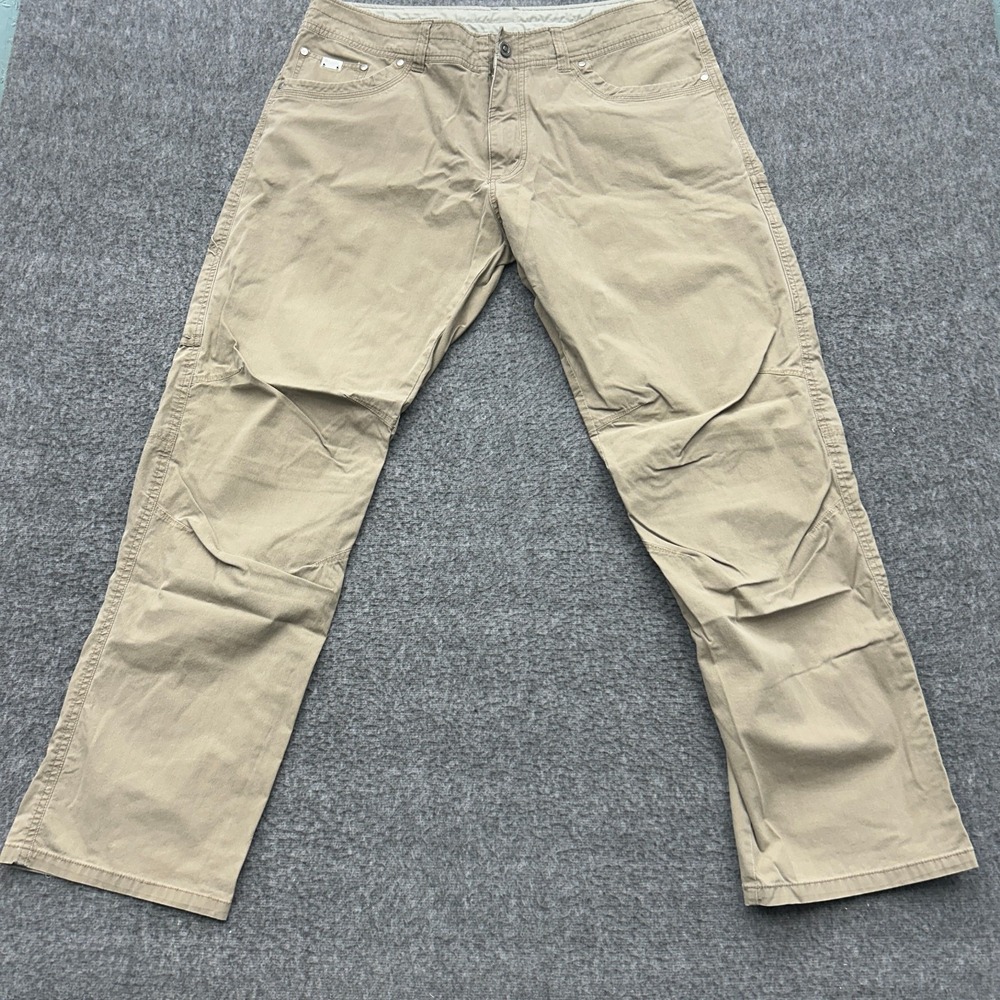 Kuhl Revolvr Hiking Pants Khaki Tan Vintage Patina Dye Mens 38 x 32